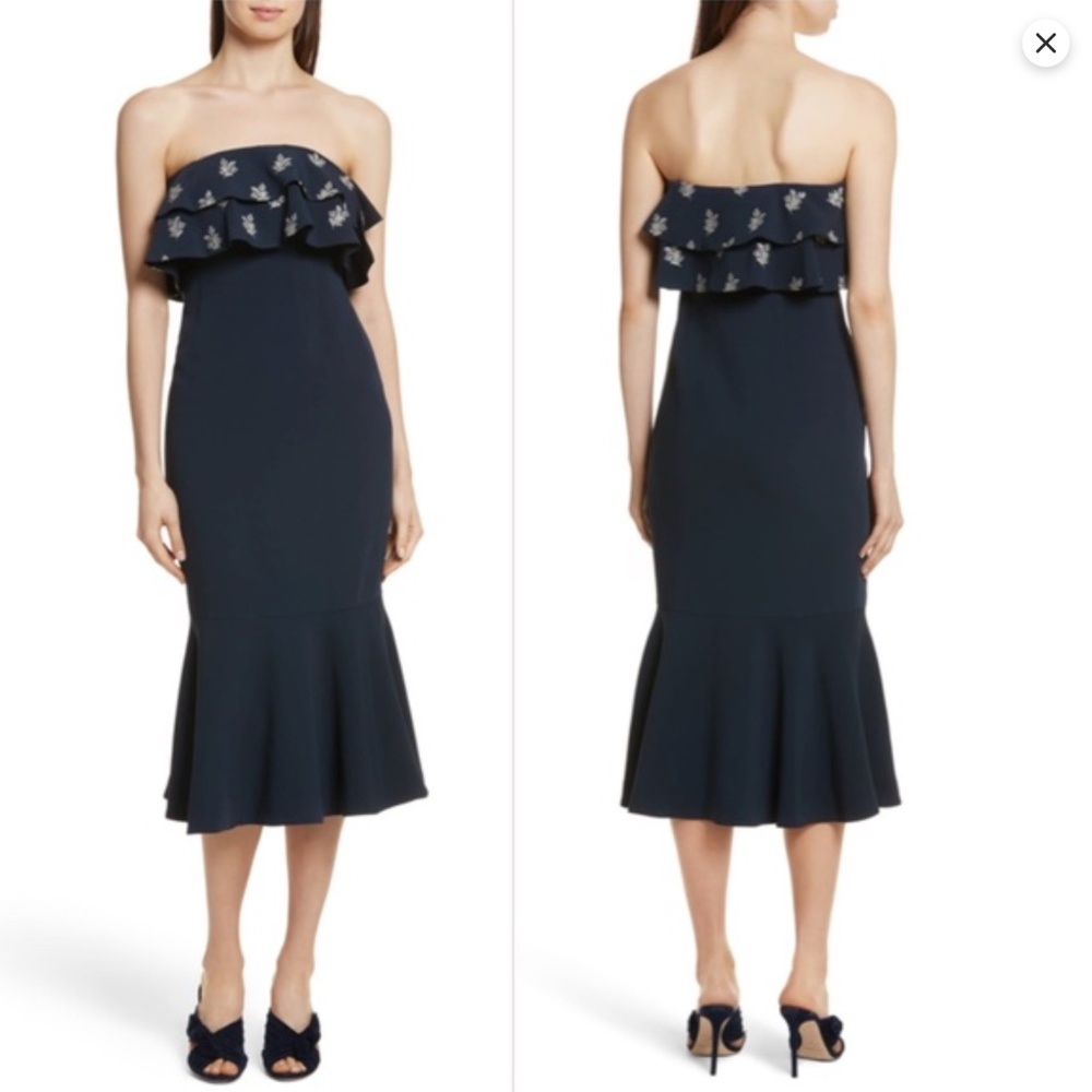 CINQ À SEPT Eza Strapless Mermaid Dress